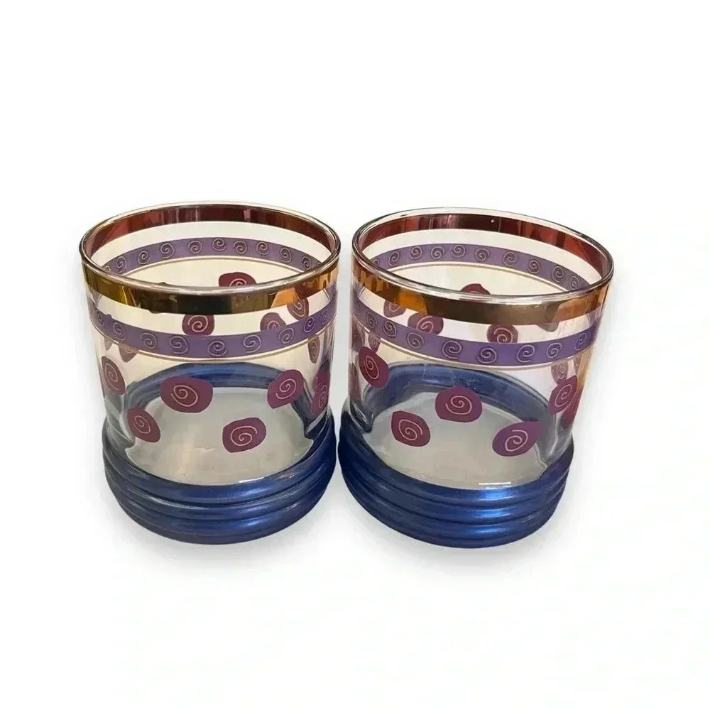 Vintage SAKURA SANGO 70s/80s MCM Retro Lowball Glasses - Set of 6 - Picture 3 of 4